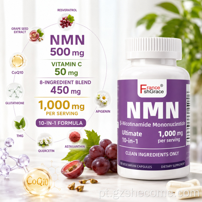 Shecome NMN Cápsulas Antienvelhecimento com Resveratrol
